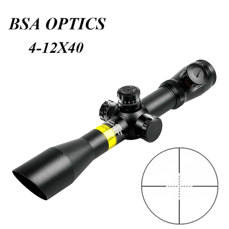 Оптический прицел BSA OPTICS 4 12X40AOE оптический для винтовки с красной и зеленой