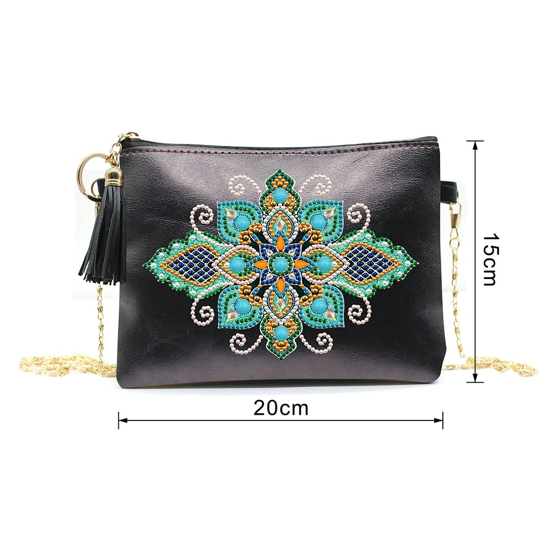 QB09 Vintage Chinese National Style Ethnic Shoulder Bags 5D Diamond Painting Women Crossbody Bag Tote Messenger Handmade Handbags - Цвет: QB09