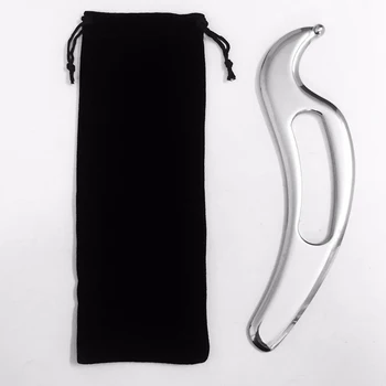 

S shape physiotherapy body massager fitness muscle relax tool stainless steel guasha plate Manual scraping knife durable device
