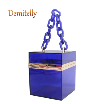

Fashion Handmade Exquisite Ladies Handbag Personality Transparent Acrylic Women's Shoulder Messenger Bag Chain Jelly Bar Wallet
