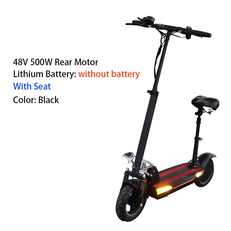 48V 26A литиевая батарея электрический скутер Макс более 100 км 48V500W складной электрический велосипед с сиденьем Электрический скейтборд электрический самокат - Цвет: 48v500seatnobattery