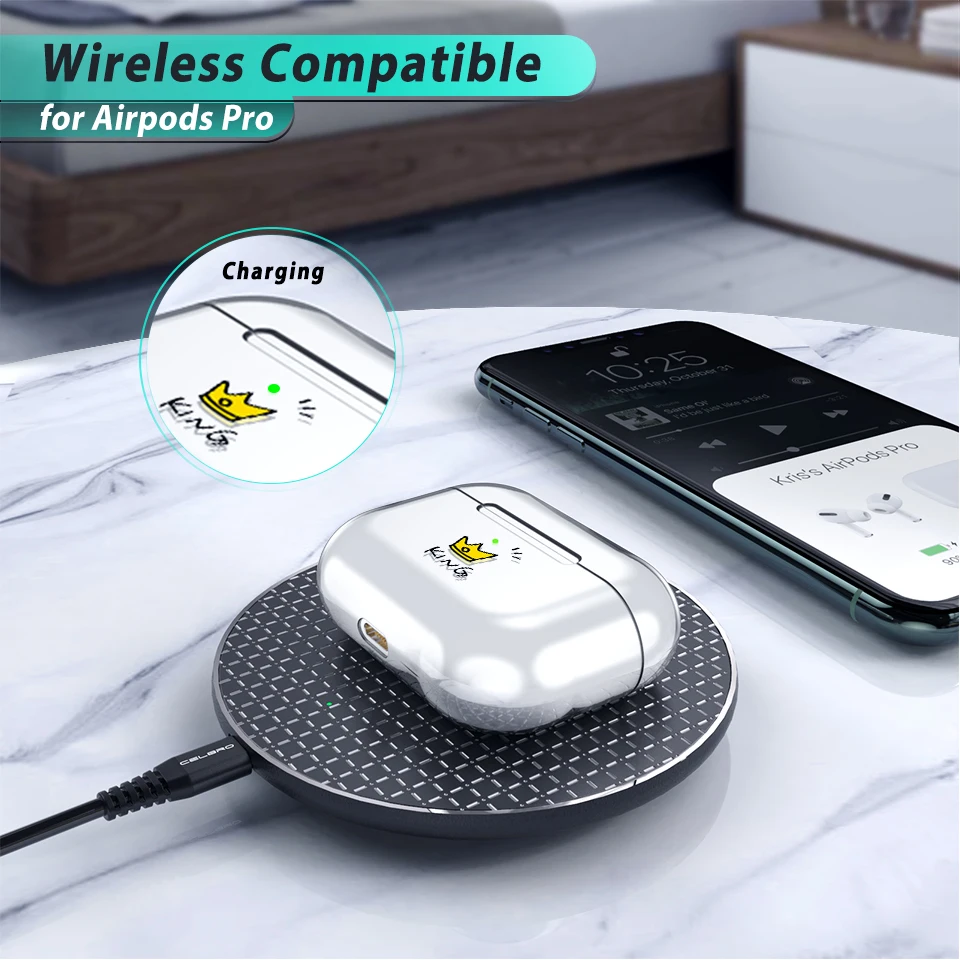 Мультяшный чехол для Airpods Pro Air Pods Pro Чехол милый прозрачный жесткий PC Coque Funda Para Для Apple Airpod Ear Pods Pro 1:1