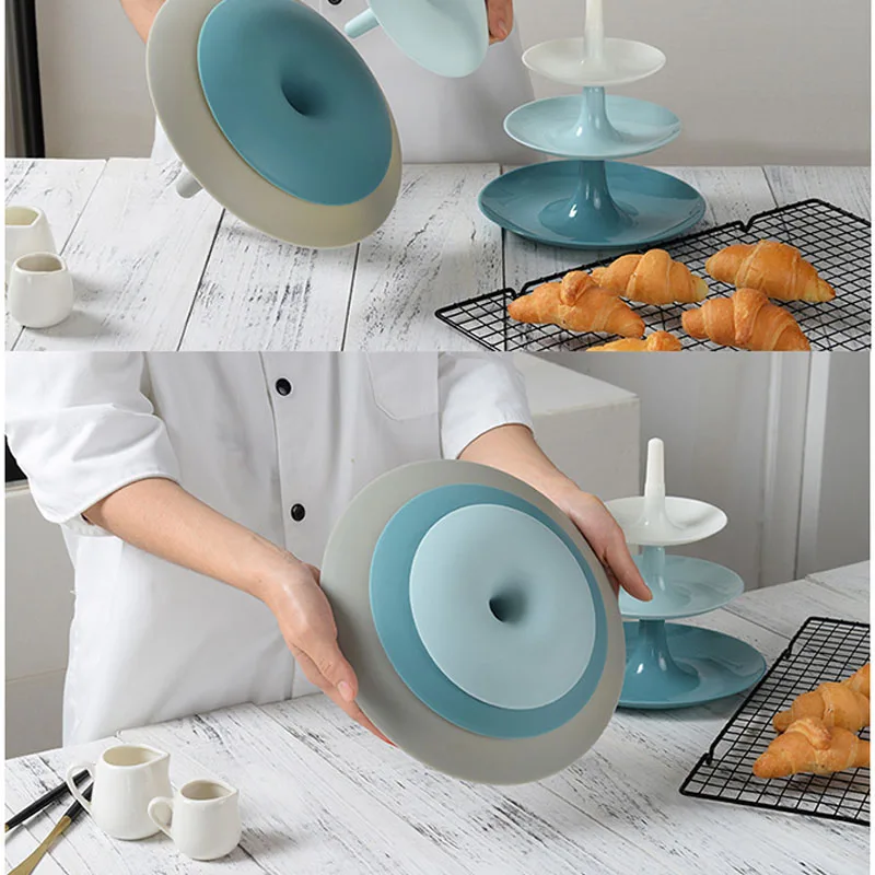 Creative Three-Layer Fruit Plate Cake Rack Kitchen Living Room Dessert Vegetable Storage Rack Wedding Birthday Fruit Shelf fruit plate