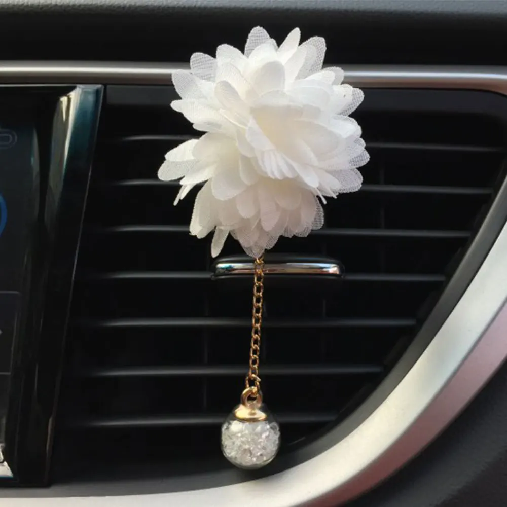 Air Outlet Perfume Clip Auto Perfume Clip Universal Car Perfume Clip Ornament Aromatherapy Freshener Diffuser Camellia Portable