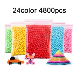 Yantjouet Cuentas adhesivas de agua mágicas para niños, 7200 unidades, 36 colores/juego, bolsas OPP, pulverizador de Color de cristal, rompecabezas Aqua para niños, juguetes de regalo