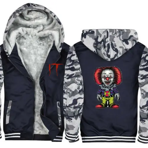 Pennywise5 Стивен Кинг это куртка толстовка мужская Pennywise камуфляж зимняя Толстая Толстовка - Цвет: Pennywise5