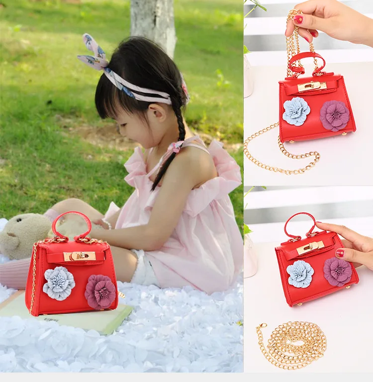 

2020 Trend New Style Girls Princess Shoulder Korean-style WOMEN'S Fashion Handbag Flowers Print Bag Women's