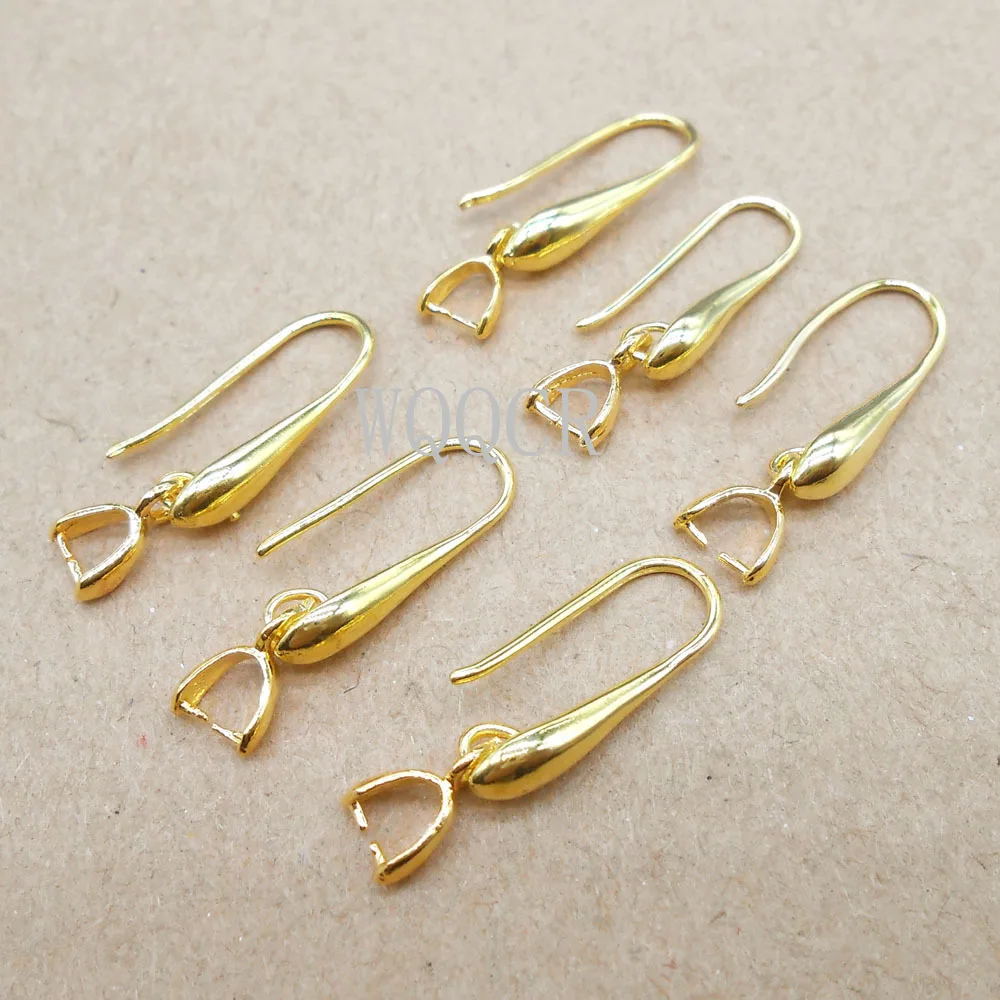 10PCS Genuine 925 Silver/18K Gold Smooth surface Women's Ear Hook - Main Image