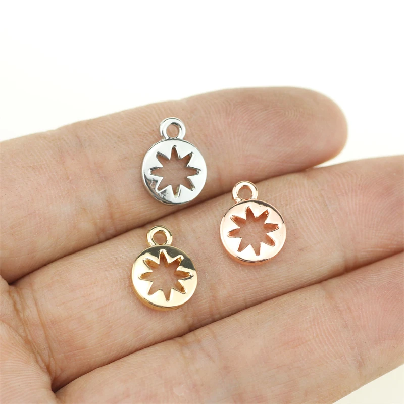 

Серьги-подвески с принтом солнца, 13 х10 мм, 20 шт.