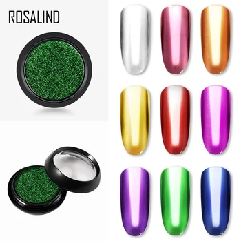 

ROSALIND Nails Glitter Art Pigment Powder Gel Polish Mirror Manicure Sparkles For Nails UV Chrome Holographic Nail Decorations