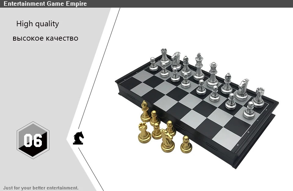 Yernea Board Games Gold and Silver Strong Magnetic Plastic Chess Pieces Chess Board Set Magnetic 32322CM Entertainment Gift (6)