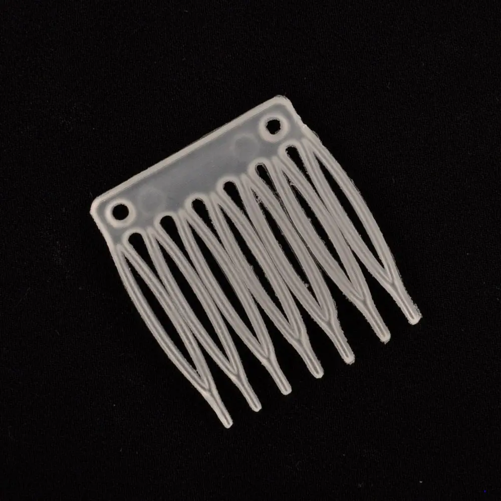 

100pcs 3x3.5cm transparent handmade comb 7 tooth plastic headwear hair accessories women white clear plastic hair comb findings