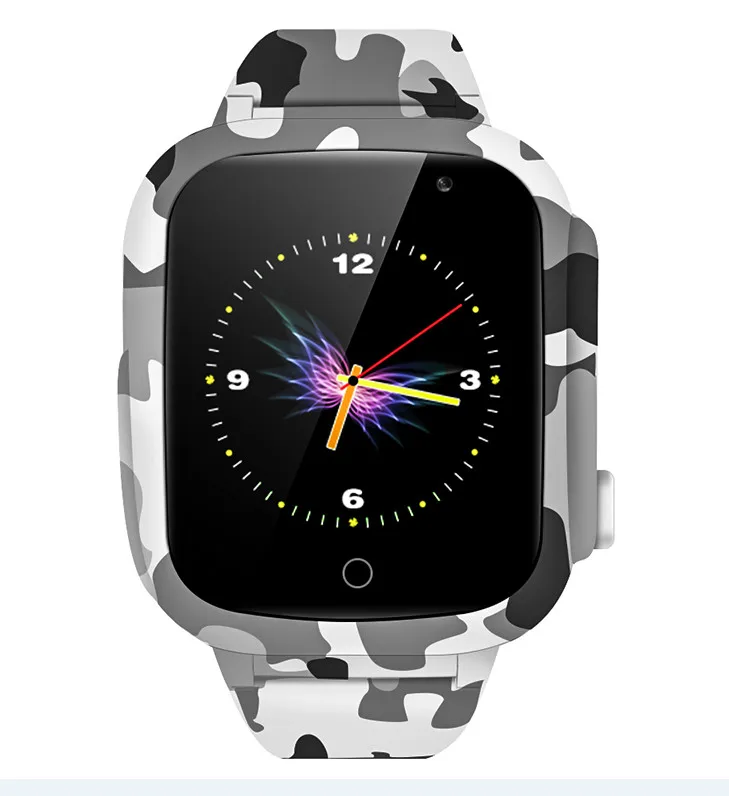 Camouflage Смарт-часы с защитой от потери, gps трекер, SOS Вызов, GSM SIM, рождественские подарки для детей, водонепроницаемые - Цвет: Camouflage