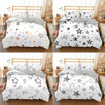 

Homesky Star Bedding set Comforter Bedding Sets Microfiber Duvet Cover set Queen King Bed Linen For Adult Kids Bed Linen set