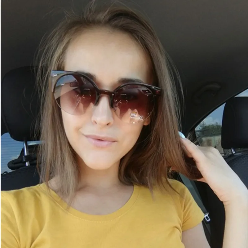 

Half-frame Cat Eye Sunglasses Woman 2020 New Style Fashion UV400 Sunglasses Men's And Women's Sun Glasses