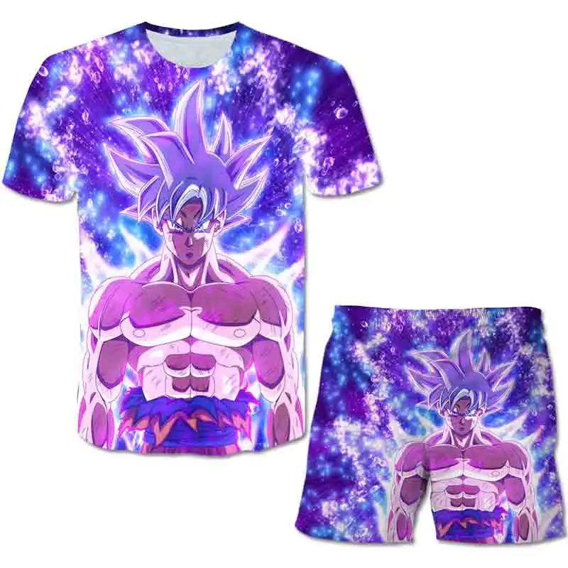 Dragon-ball Z Boys Clothes Short Sleeve Print Goku T-shirt+cartoon Shorts Set Casual Outfits Kids Clothes Sets - Children's Sets - AliExpress