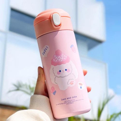 Water Bottle Cute Stainless Steel  Stainless Steel Insulated Cup - 380 Ml  Bottle - Aliexpress