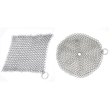 

1 Pcs Stainless Steel Cleaning Brush Finger Cast Iron Cleaner Chain Mail Palm Brush Scrubber Brush Kitchen Wash Tool 2019