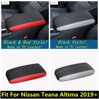

Lapetus Car Armrest Box Protective Cover Holster PU Leather For Nissan Teana / Altima 2019 2020 Black Red Style Interior Decor