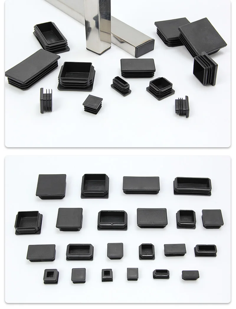 Carkio 1.25 Inch Square Tubing Plastic Plugs - 12 Pack Black Chair Leg Caps, Fence Post Covers, Furniture End Caps - View #12