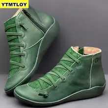 Женские ботильоны из искусственной кожи; женские Винтажные ботинки в стиле панк с перекрестными ремешками; сезон осень-зима; женская обувь на плоской подошве; botas mujer Женские ботильоны из искусственной кожи; женские Винтажные ботинки в стиле панк с перекрестными ремешками; сезон осень-зима; женская обувь на плоской подошве; botas mujer