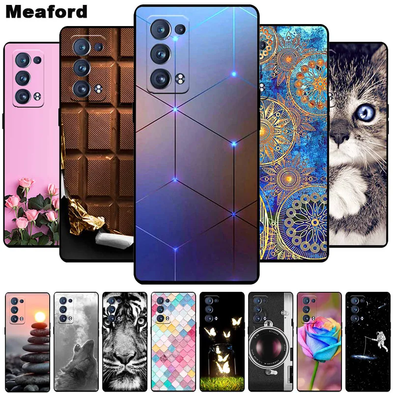 Shockproof Soft Silicone TPU Back Cover for Oppo Reno 6 Pro 5G - Cute and Durable