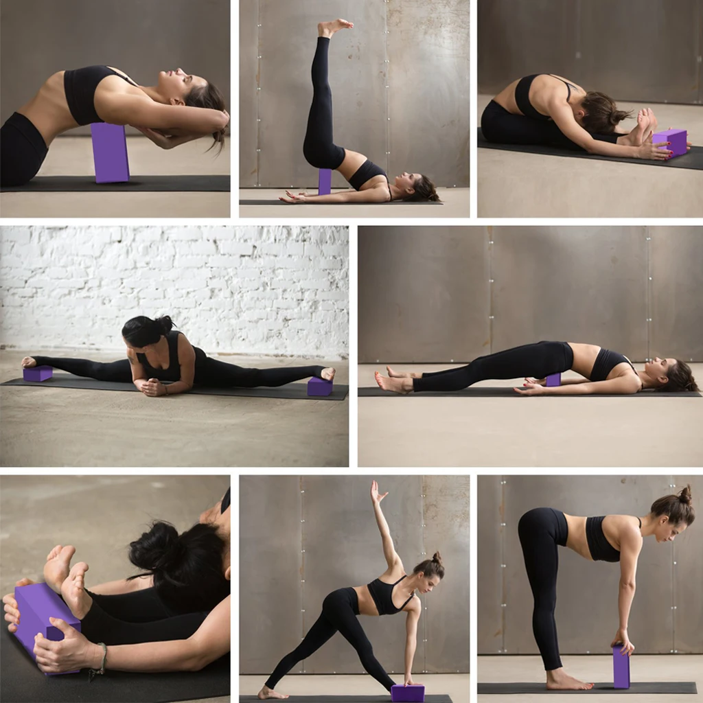 2 pcs Yoga Blocs Mousse EVA Brique Bloc d'Exercice pour Gym Workout Fitness Pila 