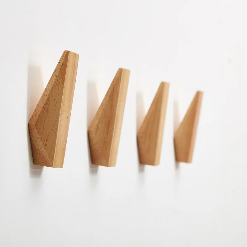 4Pcs/Set Creative Japan Oak Wall Coat Wooden Hook Clothes Robe Hanger Scarf Towel Earphone Home Restaurant Decoration wall mount hooks multi purpose hooks wall organizer hook