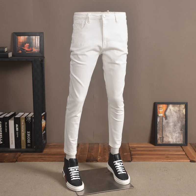 ankle length white jeans