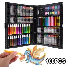168 pcs Kids Art Set Children Drawing Set Water Color Pen Crayon Oil Pastel Painting Drawing Tool Art Supplies Stationery set
