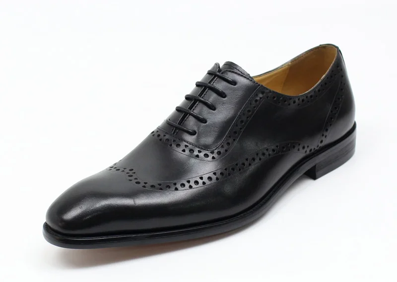 Г., Осенние Мужские модельные туфли в итальянском стиле мужские оксфорды из натуральной кожи с перфорацией типа «броги», с острым носком, на шнуровке, деловая обувь для офиса
