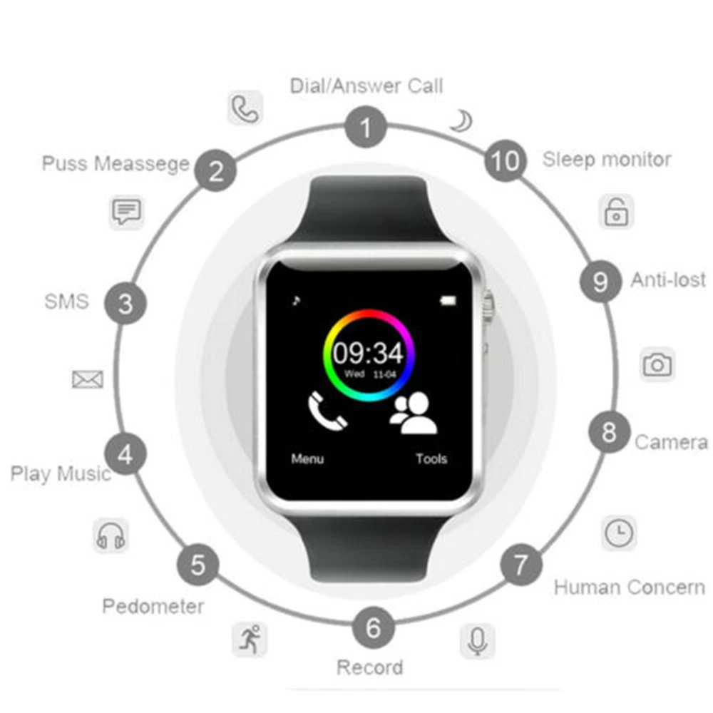 Смарт часы Android женские спортивные с большой емкостью Bluetooth водонепроницаемые