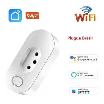 

Brazil Smart WIFI Socket BR Plug Wireless Outlet Tuya Smart Timing Plug 16A Energy Monitor For Alexa Google Home IFTTT Free Ship