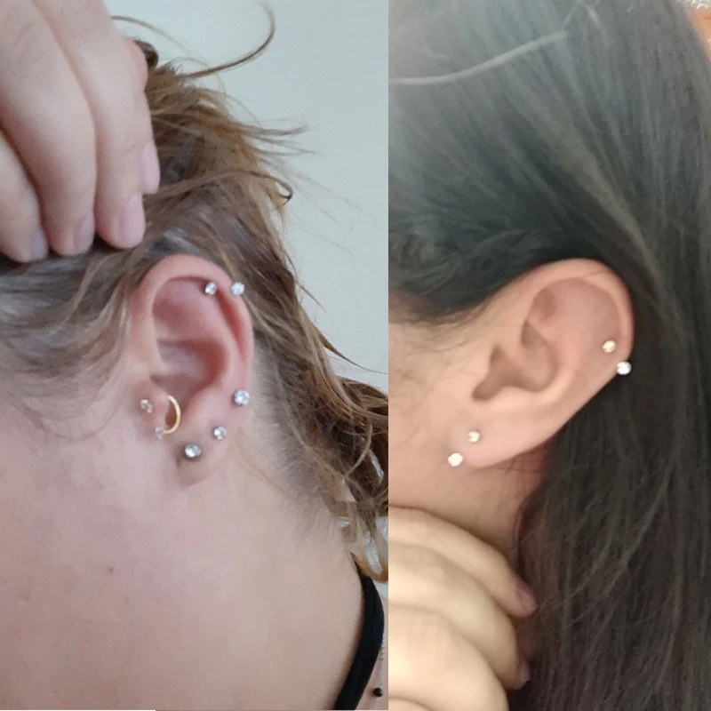 1Pc 1.2x6/8/10mm Steel Zircon Cartilage Ear Stud Ear Piercing Jewelry Cartilage Earrings Women Sexy Piercing Body Jewelry - Image 6