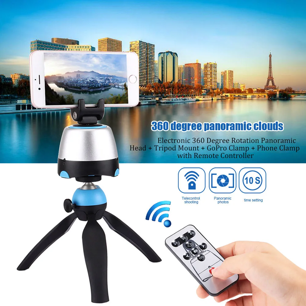 

Electronic Rotation Panoramic Tripod Head Kit Multifunction Wireless Communication PUO88