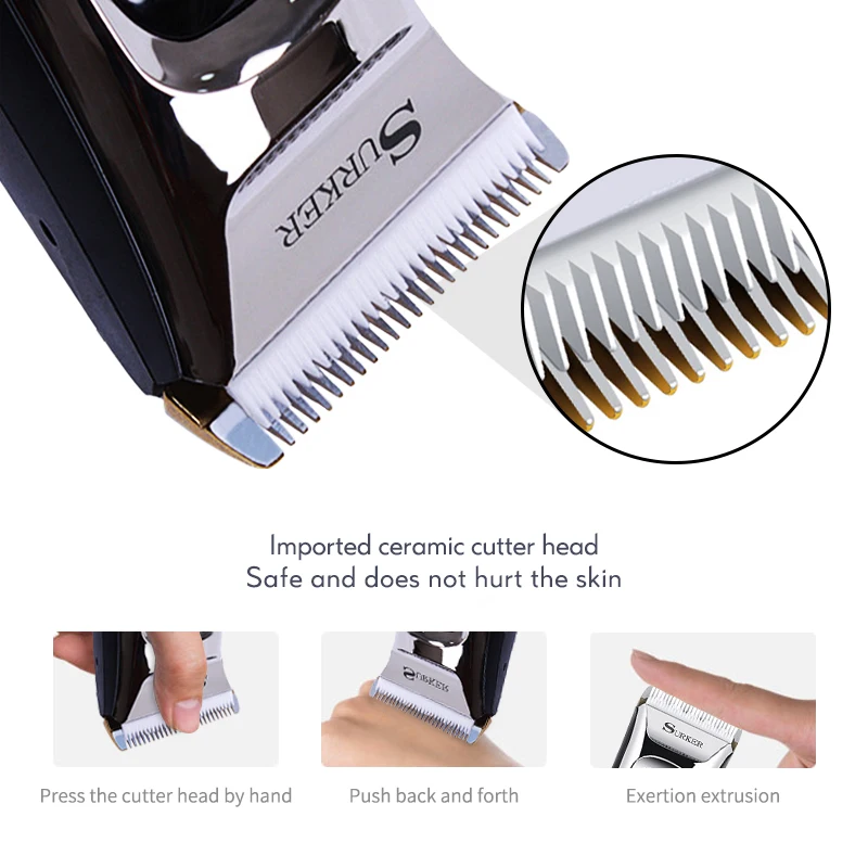 Professional Electric Hair Clipper Rechargeable Hair Trimmer Fast Charge Haircut with LCD Display Hair Shaving Machine 45D