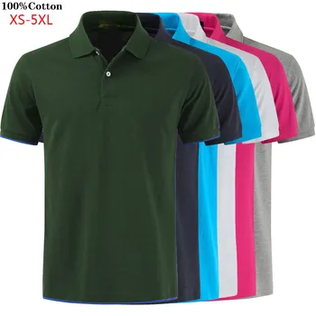 남성용 반팔 폴로 셔츠, 라펠 남성 상의, 100% 면, 플러스 사이즈, XS-5XL 단색, 최고 품질, 2022 여름 신상