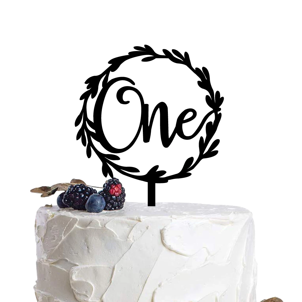 One Wreath Cake Topper Baby's 1st Birthday cake topper wreath cake topper One First birthday Party Decoration (2)