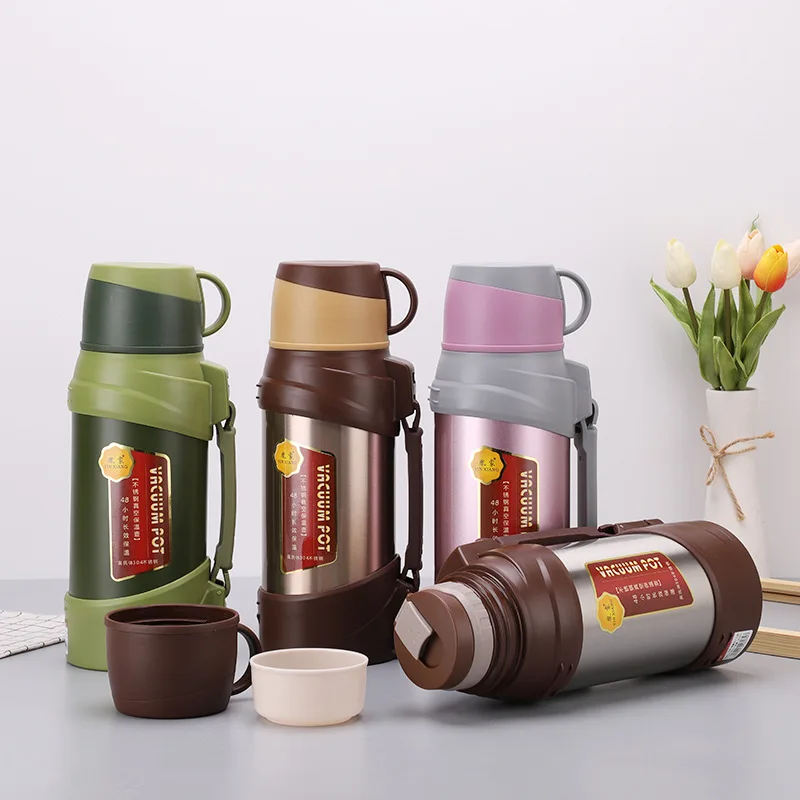 

Stainless Steel Travel Pot Spacious Thermal Insulation Kettle Portable Outdoor Hand with Large-Volume Insulated Pot