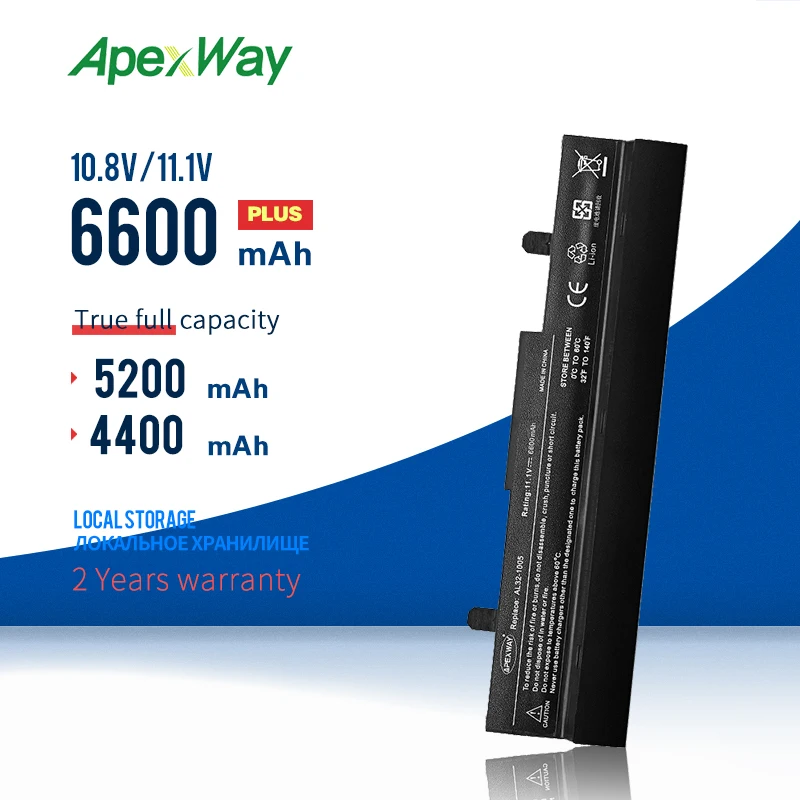 ApexWay Новая аккумуляторная батарея для ноутбука Φ Asus Eee PC 1001 1001HA 1001P 1001PX 1005 1005P 1005PX