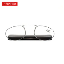 EVUNHUO складной зажим для носа очки для чтения SOS плоское пенсне мини Pince-nez пресбиопические очки с чехлом диоптрий 1,0 1,5 2,0 2,5