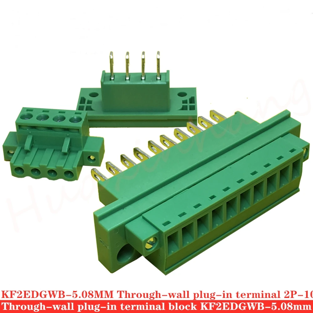 10 компл./лот KF2EDGWB 5,08 2pin-16pin прямые вставные Винтовые клеммы 300V 5,08 мм pitch Разъем печатной платы Клеммная колодка