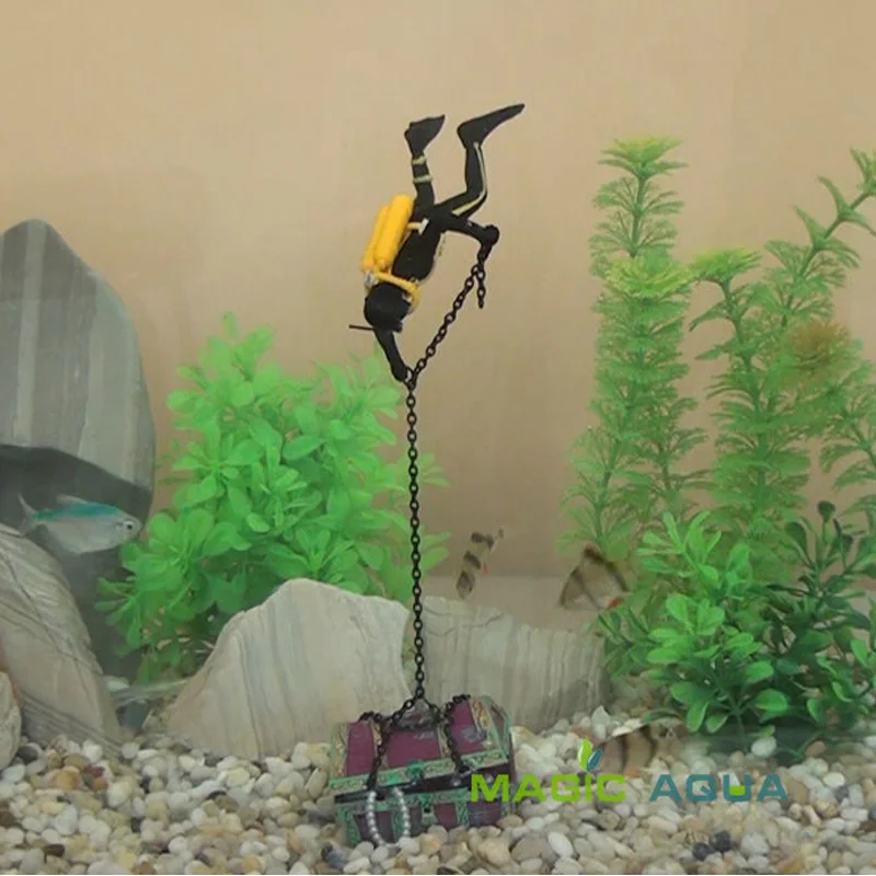 Schatz Hunter Taucher Action Figur Mit Air Flow Controller Fur Aquarium Aquarium Dekoration Landscape Pictures For Sale Landscape Projectlandscape Advertising Aliexpress