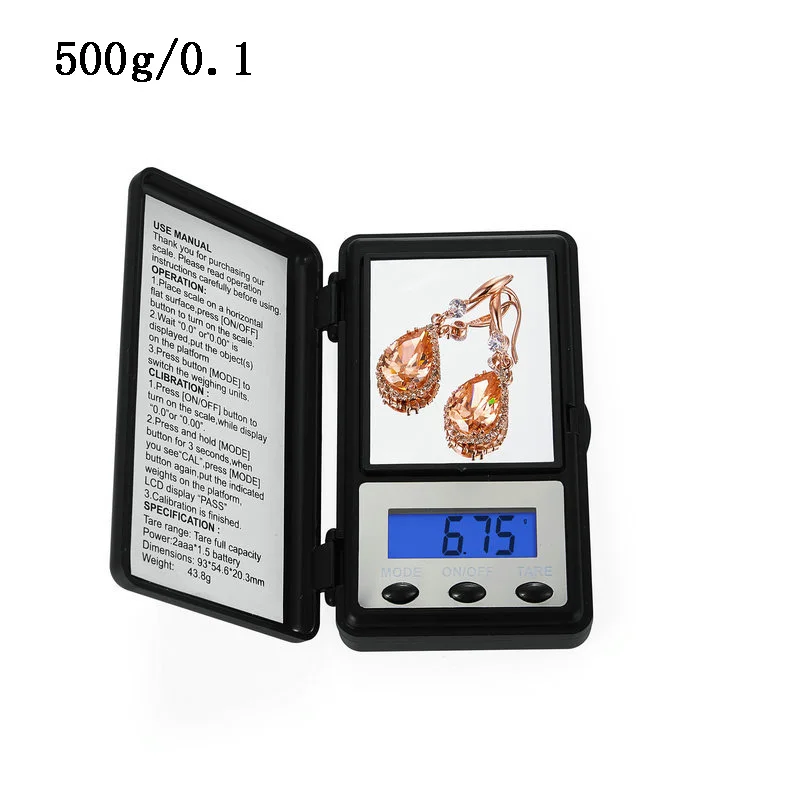500g 0.1g Junejour 100/200/500g Мини цифровые весы точные 0,01/0,1 г Электронные карманные весы для Еда ювелирные изделия Кухня Вес баланс - Цвет: 500g 0.1g