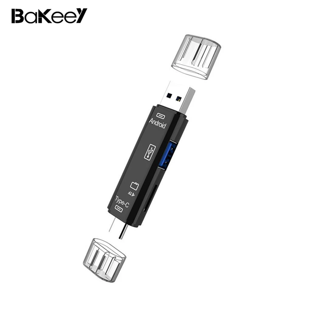 Bakeey 3 в 1 OTG type C и micro USB и USB Кардридер высокоскоростной USB2.0 Универсальный OTG TF для Android Компьютерный удлинитель головной убор