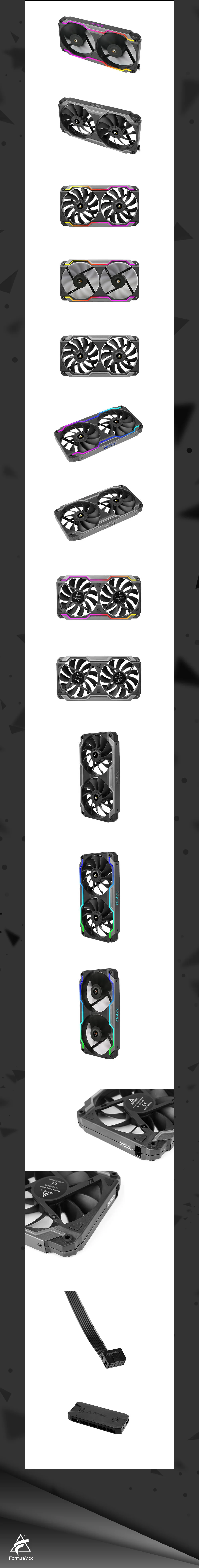 AT-PCM Prizm Вентилятор охлаждения матрицы ШИМ для Antec один из видов обтекаемой ARGB освещения 2 в 1 двойные вентиляторы с кронштейном ARGB