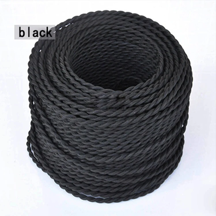 0.75mm*2 Core Electrical Copper Wire Vintage Twisted Fabric Cable Woven 2 Cord Textile Cable Pendant Lamp Cord Edison Lighting