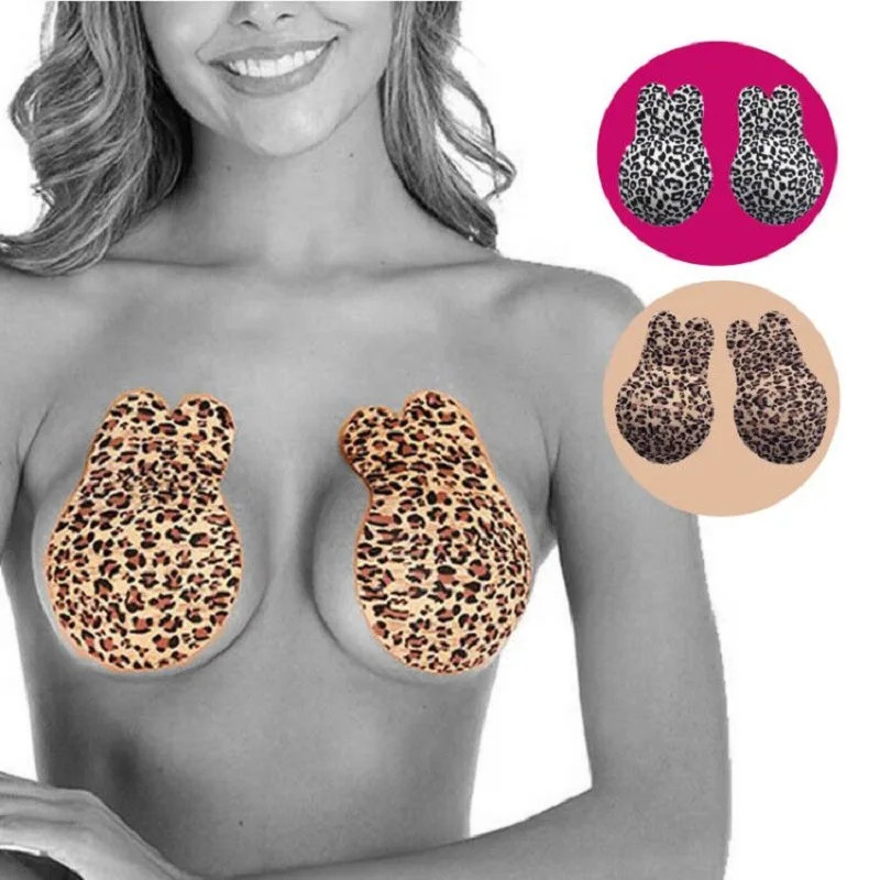 

Lingerie Silicone Nipple Cover Stickers Rabbit Bra Push Up Bra Women Self Adhesive Invisible Bra Strapless Blackless Bralette