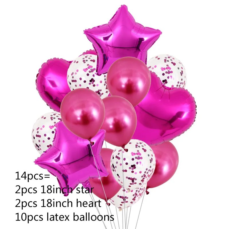 14pcs shape 3 14 шт. Сердце Звезда Золотой воздушный шар "Конфетти" с днем рождения металлический хромированный шарики, День подарков будущей матери Свадебный декор баллоны с гелием - Цвет: 14pcs shape 3