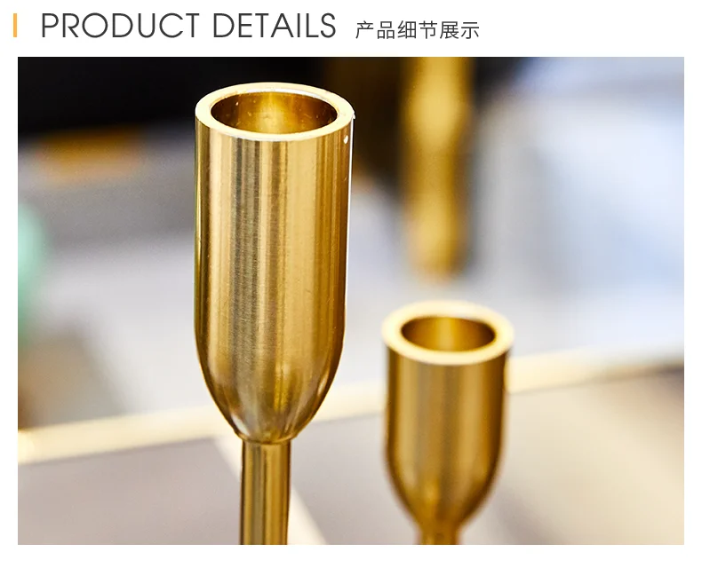European Metal Candlestick Wedding Luxury Table Romantic Decorations New Year Party Candle Holder Gold Color Scandinavia Style